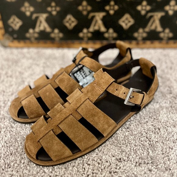 Massimo Dutti Brown Suede Fisherman Shoes, NEW - Picture 1 of 6